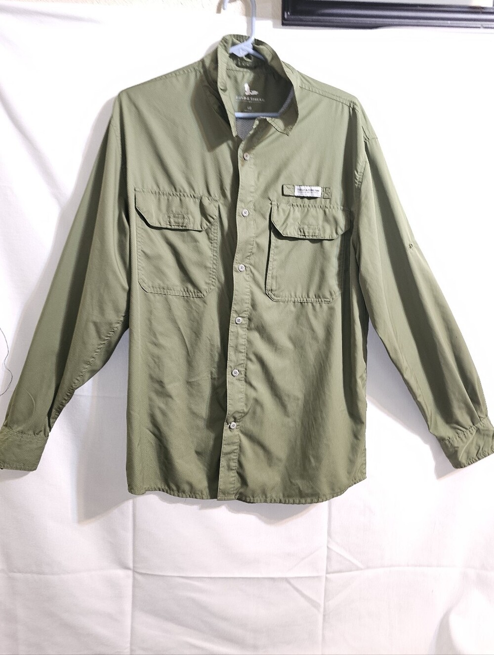 Field & Stream Shirt Mens Large Green Button Down Fisherman Utility Fishing Sz L - Picture 6 of 12